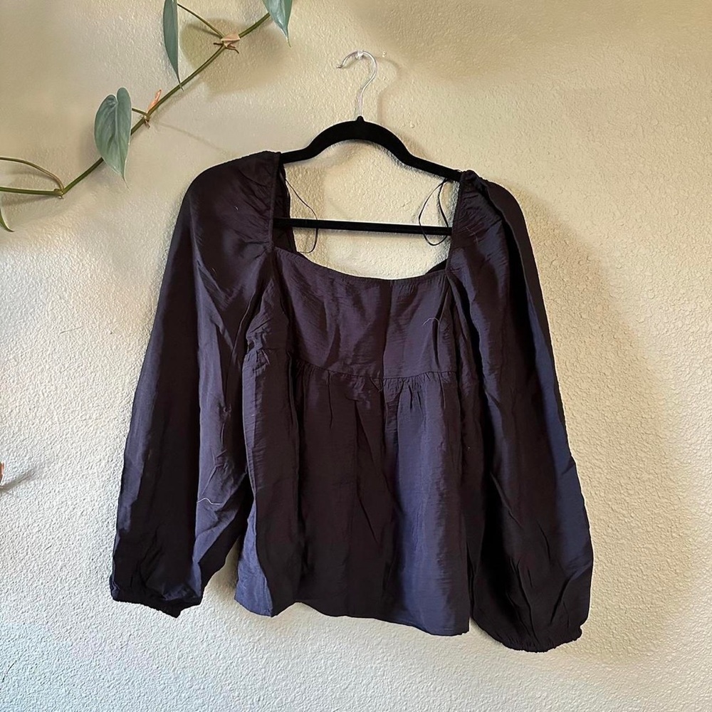 mango mng black puff sleeve top